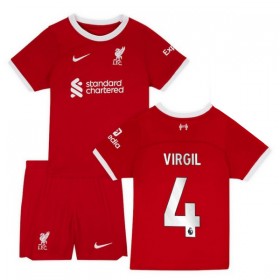 Camisolas Liverpool 2023-24 Virgil 4 Criança 1º Equipamento Principal Manga Curta